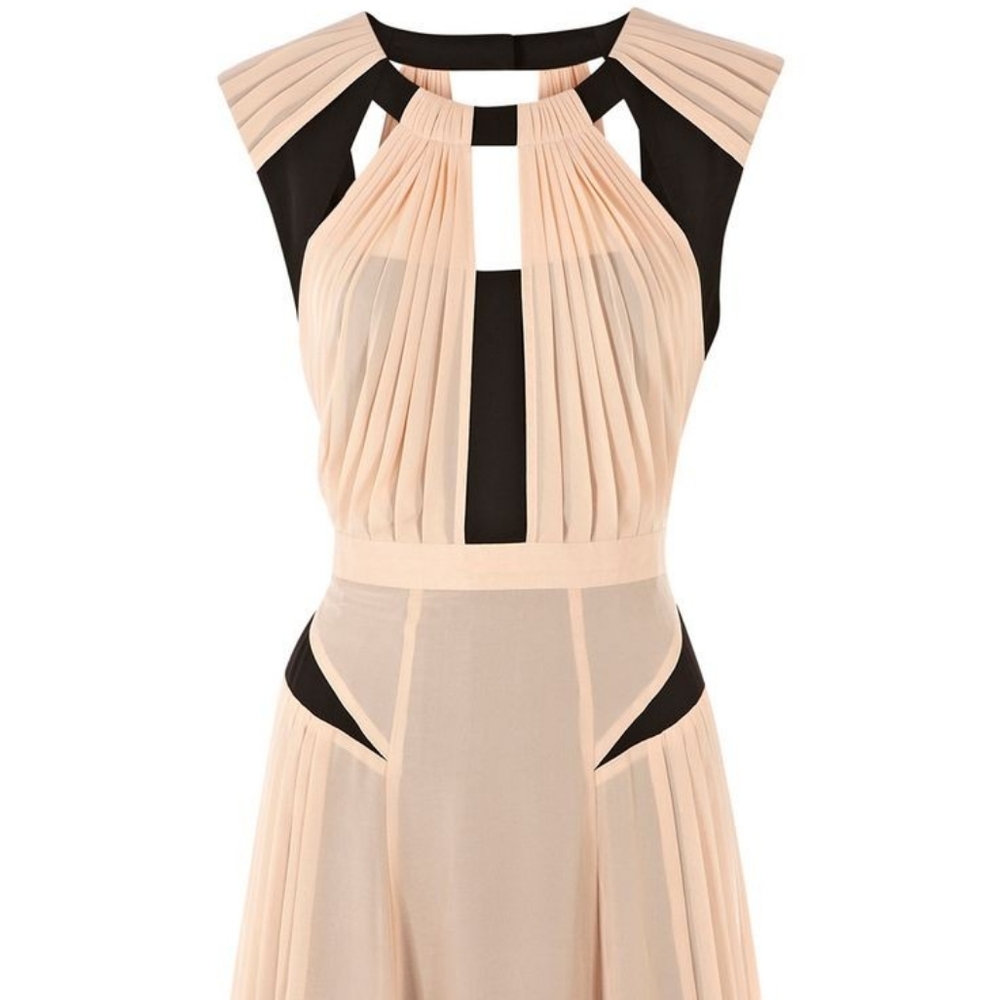 Art deco Warehouse pink and black dress